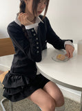 Boo Frill Tiered Banding Mini Skirt