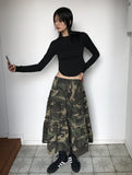 LACE SHIRRING FLARE SK
