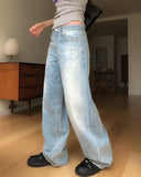 Blush Lace Sagging Denim Pants