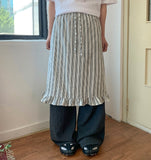 Kdelon Stripe Frill Midi Skirt