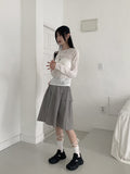 Pezzle See-Through Paisley Incision Split Cropped Long Sleeve T-Shirt