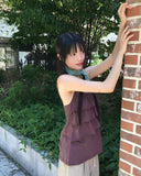 Monsi Tiered Layered Back Banding Shirring Sleeveless