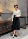 Crea Lace Collar Puff Blouse