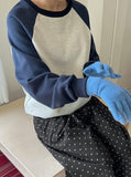 Egon Raglan Color Matching Round Sweatshirt