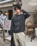 Kennen Fingerhole Wool Knit Zip-up