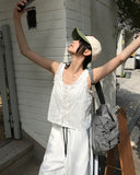 PUNCHING LACE SLEEVELESS BL