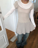 Meon Embossed Short Sleeve Flare One Piece