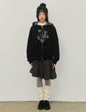 END OF TIME Applique Hooded Zip-Up