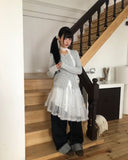 Linwoo punching button knit cardigan