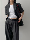 Boat Neck Rib Cap Sleeve T-shirt