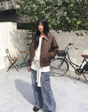 [Muffler set] Liton strap boat neck off shoulder long knit T-shirt