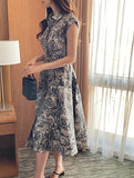 Diel Toile Collar Sleeveless Flare One Piece (Belt set)