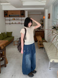 Myaho side snap balloon denim pants