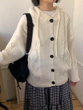 Kotori Cable Button Hood Knit Cardigan