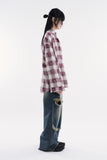 Moss bleach ombre check shirt