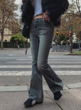 Eni slim half-low bootcut pants