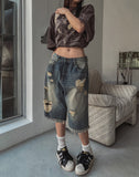 Heart Destroyed Bermuda Pants