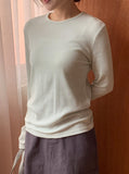 Melhi Dankers Rib Round Long Sleeve Tee