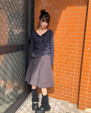 Marble Mix Color Button Point Cardigan