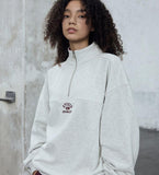 Small Logo Half Zip-Up Sweatshirt