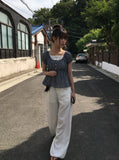 Onni Summer Side Pintuck Snap Wide Pants