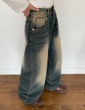 Mypent Washing Denim Wide Pants