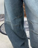 Per pintuck wide denim pants