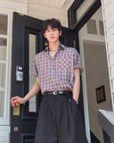 Heave Burgundy Check Short Sleeve Shirt