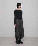 Asymmetrical Draped Long Sleeve
