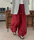 Jeans Pintuck Banding Balloon Wide Pants