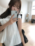 Ain Ribbon Short Sleeve Blouse