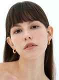 Champagne Moon Silver Gout Glint Earrings M