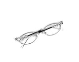Geek Chic Cubic Silver Frame Round Glasses