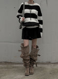 Stripe Overfit Knit Sweatshirt