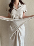 Oe Short Sleeve Shirt Wrap One Piece
