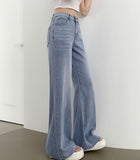 Span Hem Cutting Wide Bootcut Fit Denim Pants