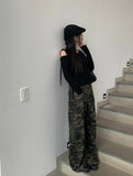 Naun Camo Back Pocket Snap Military Wide Pants