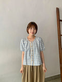 Hulco Lace Check Short Sleeve Blouse