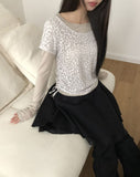[MADE] Ronen Shirred Short Sleeve Layered Tencel Long Sleeve T-shirt