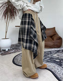 Harrain Check Layered Cotton Pants