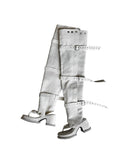 1203 Multiway Buckle Thigh-High Flip-flop Boots