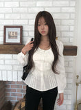 Kersey Ribbon Puff Pintuck Blouse