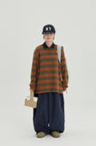 [BAONHAUS] Pinda Stripe Rugby Collar Long Sleeve Tee