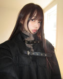 [Fur Lining] Klan Suede Buckle Fur Trimmed Jacket