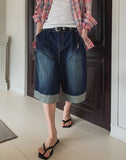 Cuffrey Dart Rollup Bermuda Denim Pants
