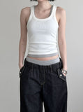 Rimb Minimal Ribbed Sleeveless Top