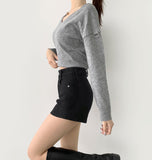 Hip Volume Span Cotton Shorts