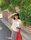 Jutti Dot Ribbon Frill Blouse