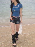Dibe Vintage Washing Denim Low Shorts
