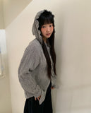 Ju-ring Frill Check Hooded Long Sleeve SH